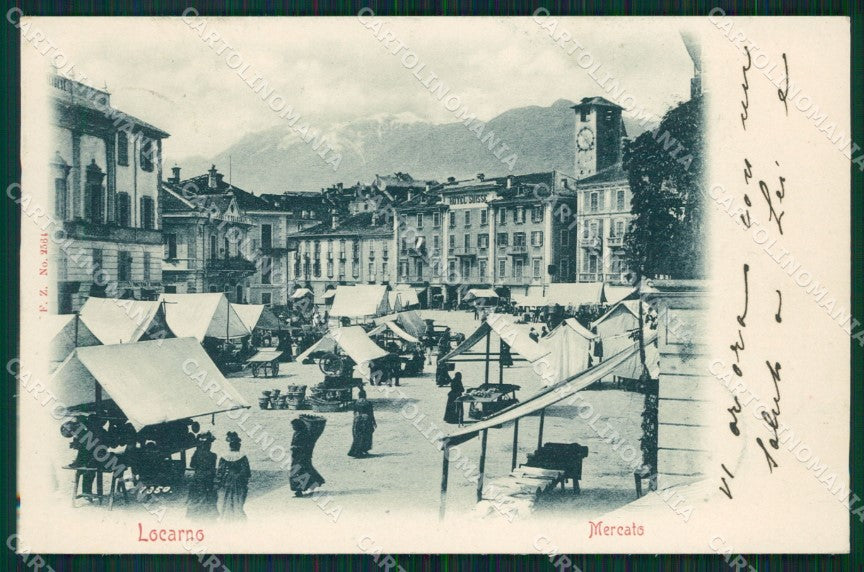 Svizzera Locarno Mercato postcard cartolina MT0743 – fronte