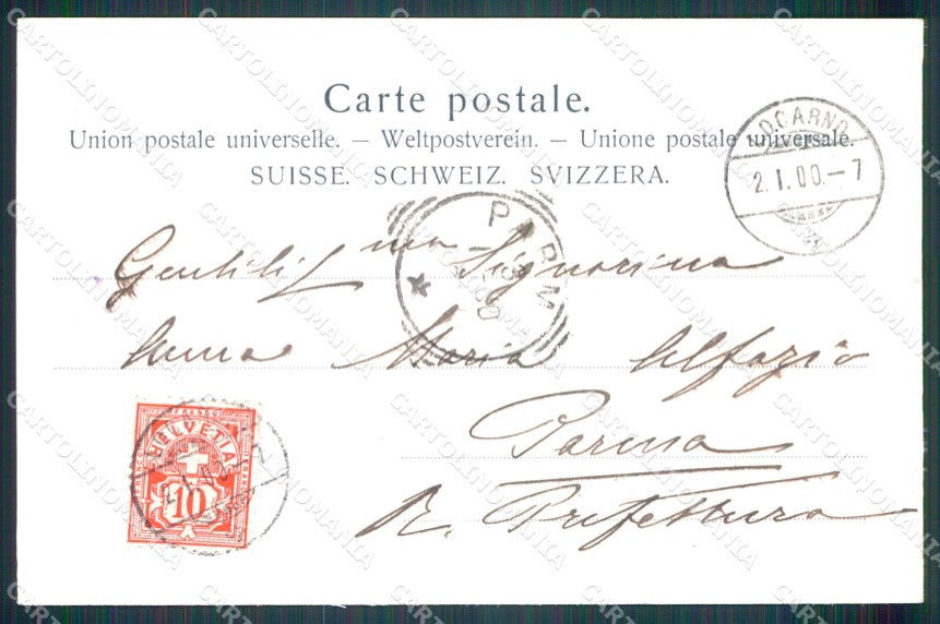 Svizzera Locarno Mercato postcard cartolina MT0743 – retro