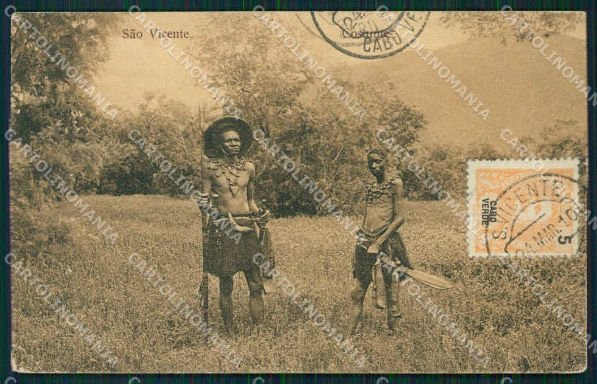 Capo Verde Cabo Verde Sao Vincente Types Ethnic postcard cartolina MT0746 – fronte