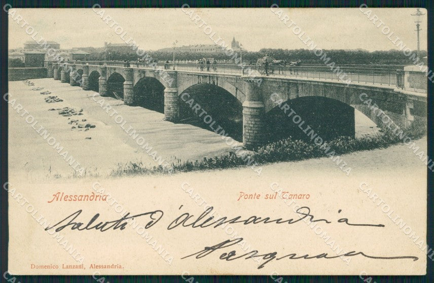 Alessandria città Ponte Sul Tanaro cartolina MT0758 – fronte