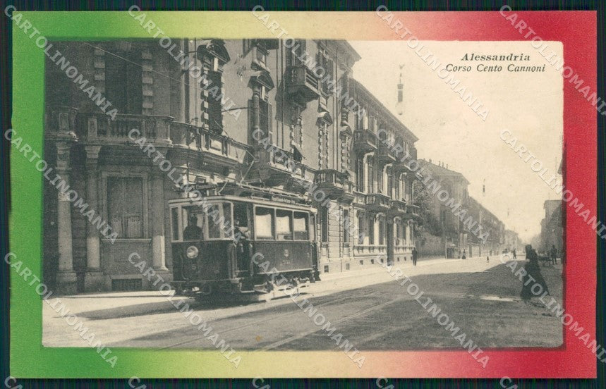 Alessandria città Corso Cento Cannoni Tram cartolina MT0762 – fronte