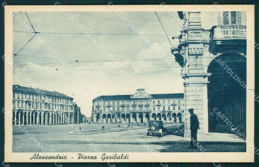 Alessandria città Piazza Garibaldi Auto cartolina MT0765 – fronte