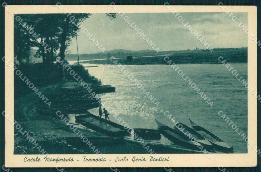 Alessandria Casale Monferrato Scalo Genio Pontieri Barche cartolina MT0782 – fronte
