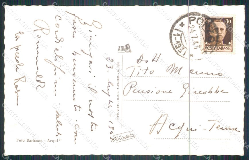 Alessandria Ponzone cartolina MT0789 – retro