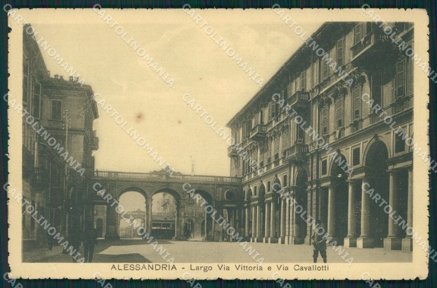 Alessandria città Via Vittoria PIEGHINA cartolina MT0793 – fronte