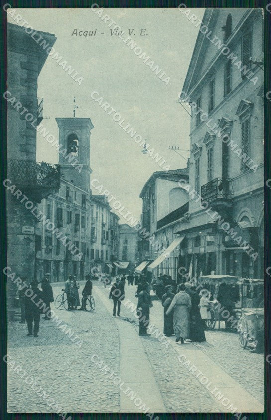 Alessandria Acqui Terme Via Vittorio Emanuele cartolina MT0800 – fronte