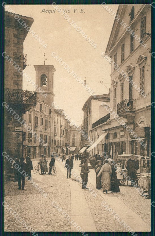 Alessandria Acqui Terme Via Vittorio Emanuele cartolina MT0805 – fronte