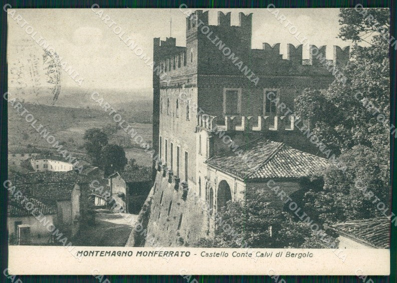 Asti Montemagno Monferrato Castello RIFILATA cartolina MT0841 – fronte