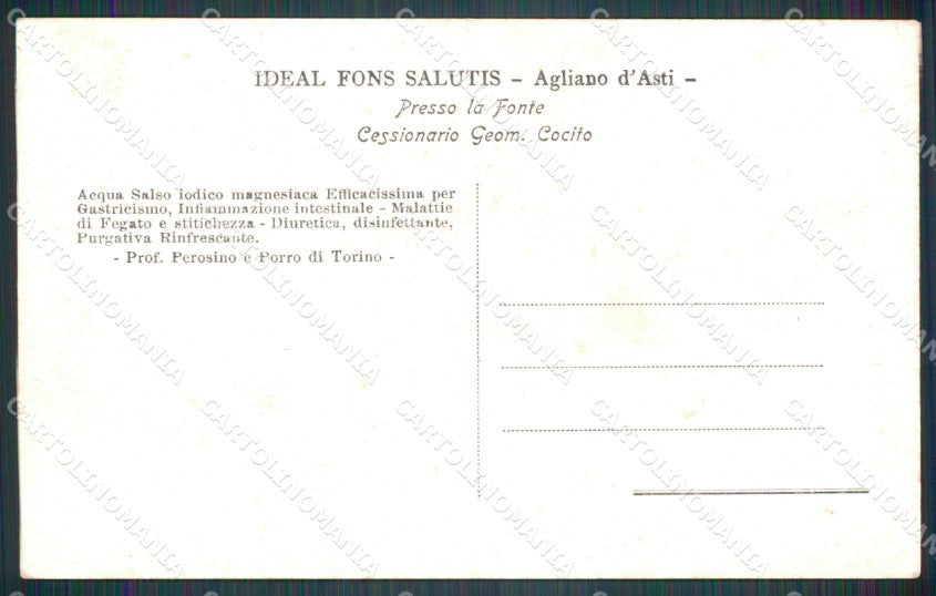 Asti Agliano d'Asti Fonte cartolina MT0843 – retro