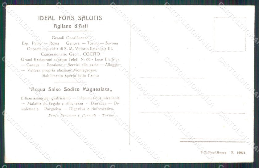 Asti Agliano d'Asti Fonte cartolina MT0844 – retro
