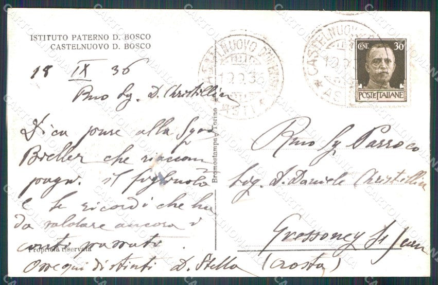 Asti Castelnuovo Don Bosco cartolina MT0867 – retro