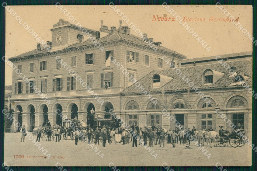 Novara città Stazione Carrozze cartolina MT0875 – fronte