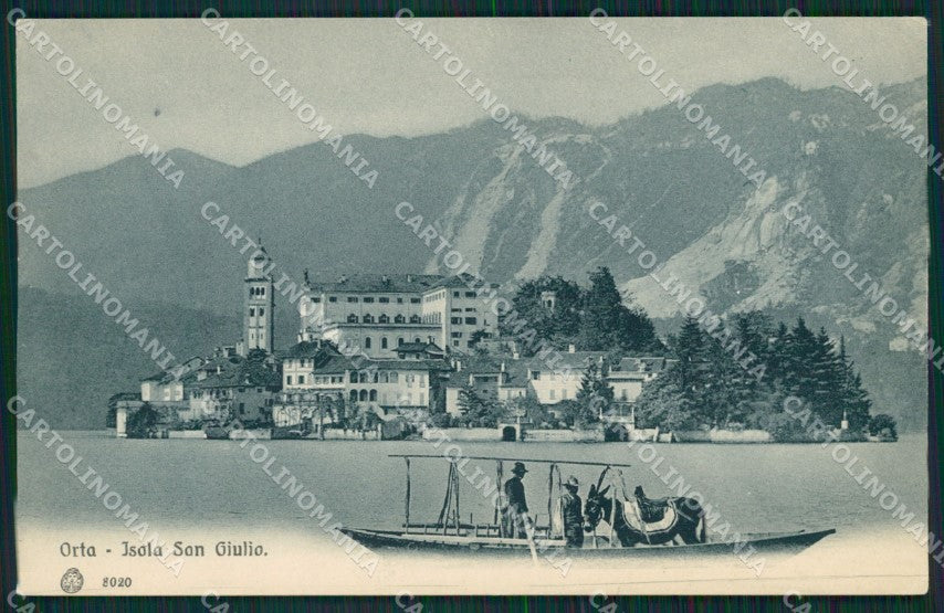 Novara Orta Lago di Isola San Giulio Barca cartolina MT0879 – fronte