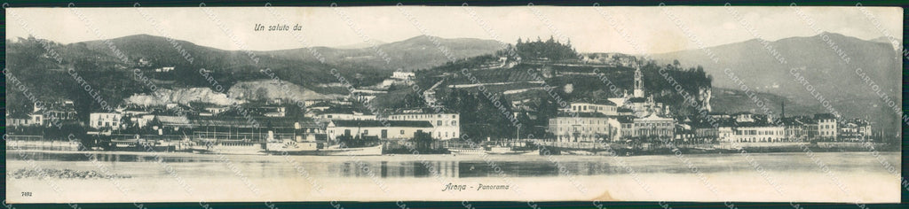 Novara Arona Lago Maggiore Battello Tripla cartolina MT0884 – fronte