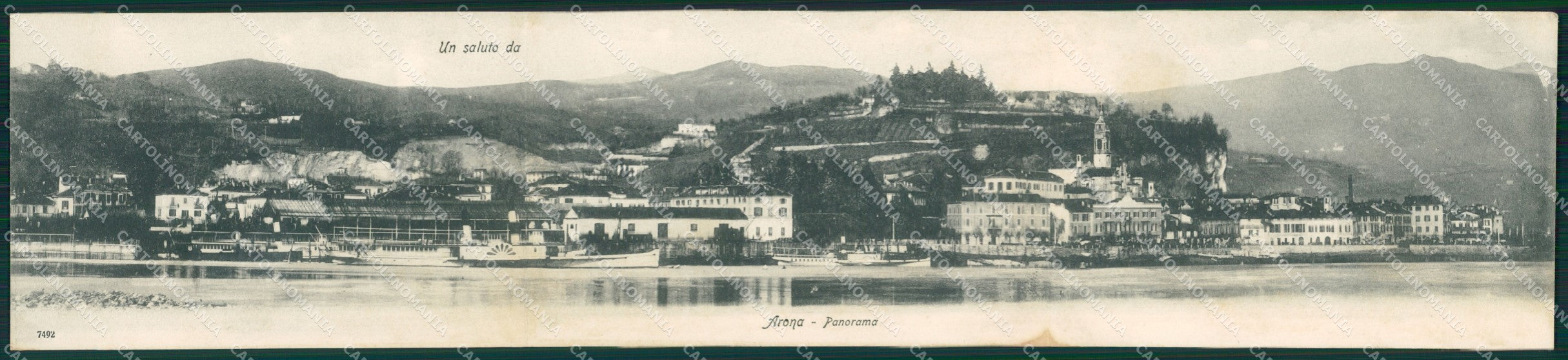 Novara Arona Lago Maggiore Battello Tripla cartolina MT0884 – fronte
