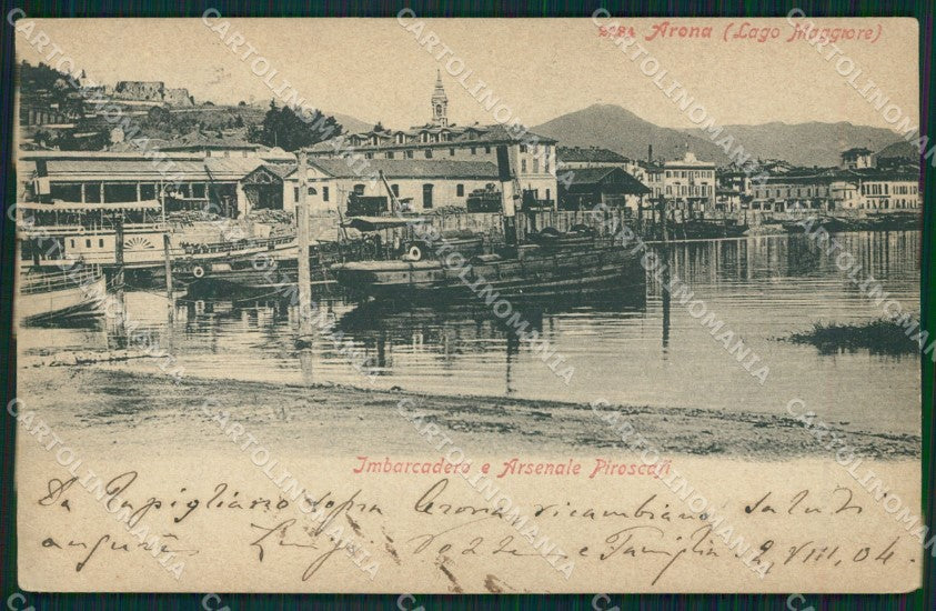 Novara Arona Lago Maggiore Imbarcadero cartolina MT0885 – fronte