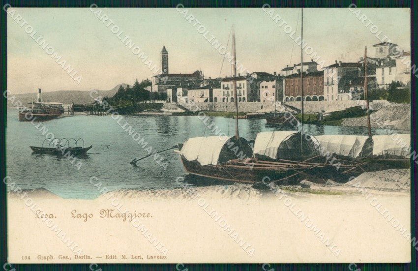 Novara Lesa Lago Maggiore Barche cartolina MT0890 – fronte