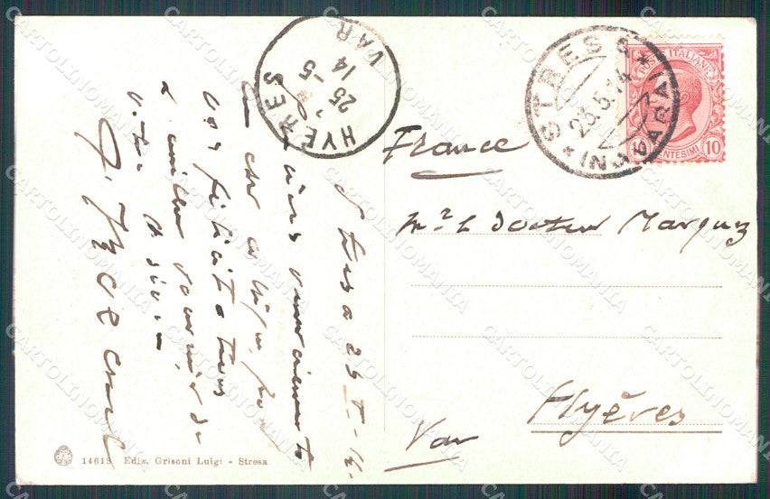 Verbania Stresa isola Superiore Lago Maggiore Barche cartolina MT0910 – retro
