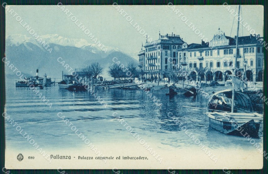 Verbania Pallanza Lago Maggiore Imbarcadero Battello PIEGA cartolina MT0924 – fronte