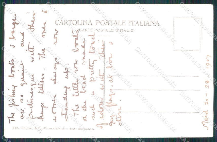 Verbania Pallanza Lago Maggiore Comune Barca ABRASA cartolina MT0925 – retro