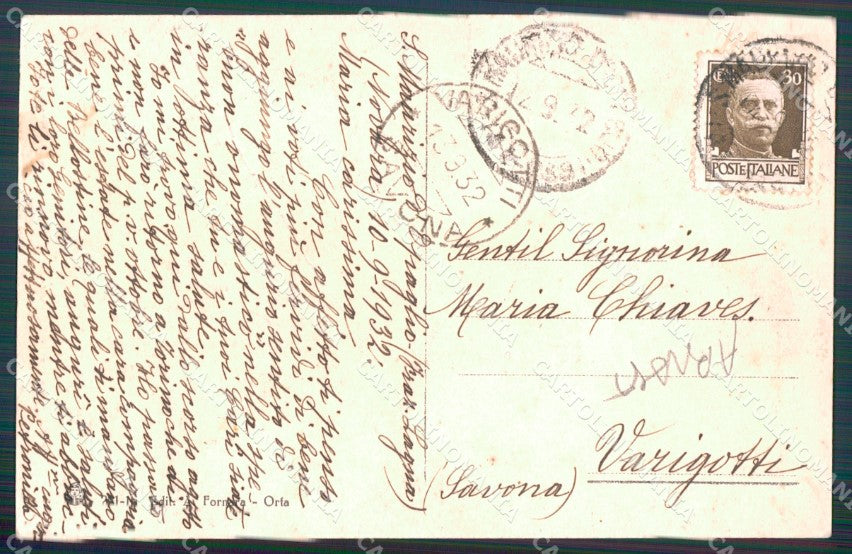 Novara Orta Isola San Giulio ABRASA cartolina MT0954 – retro