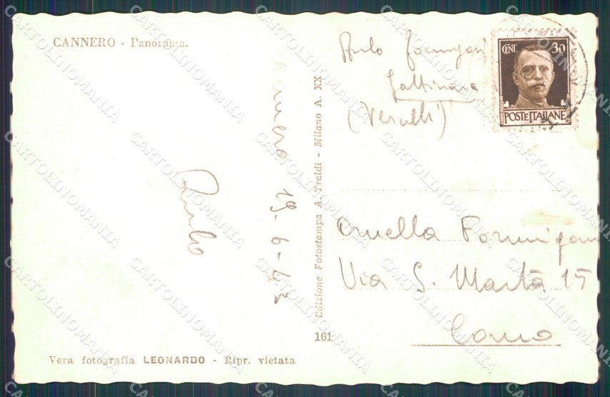 Verbania Cannero Lago Maggiore Foto cartolina MT0971 – retro