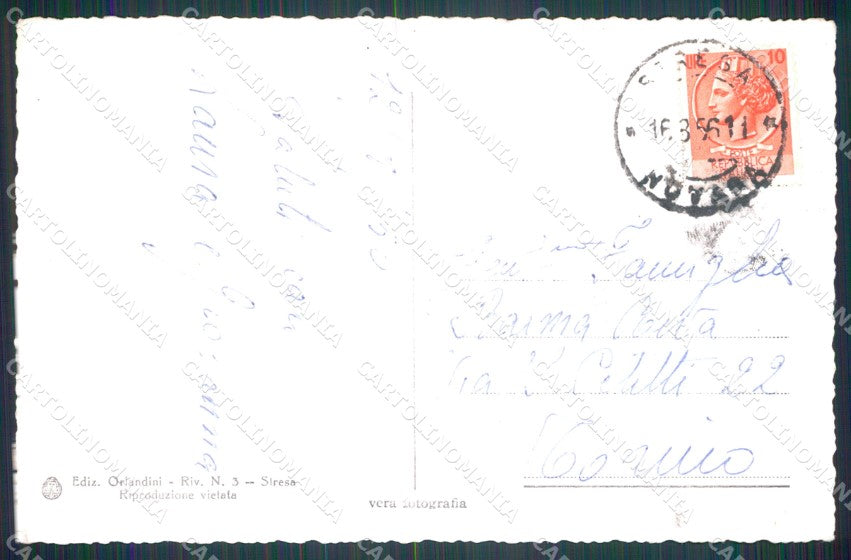 Verbania Stresa Lago Maggiore Auto Foto cartolina MT0977 – retro