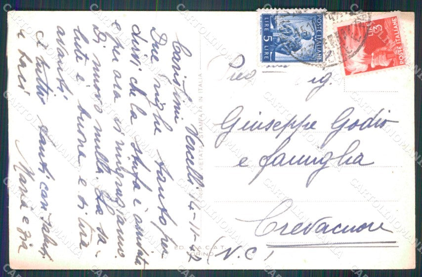 Vercelli città Stazione cartolina MT0989 – retro