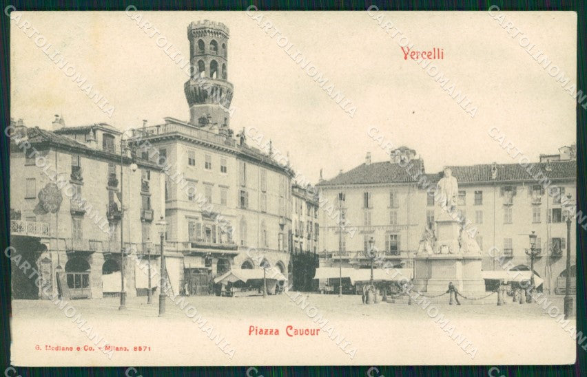 Vercelli città Piazza Cavour cartolina MT0990 – fronte