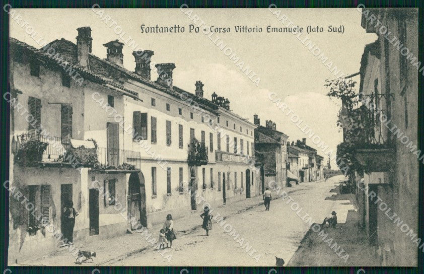 Vercelli Fontanetto Po Corso Vittorio Emanuele cartolina MT0998 – fronte