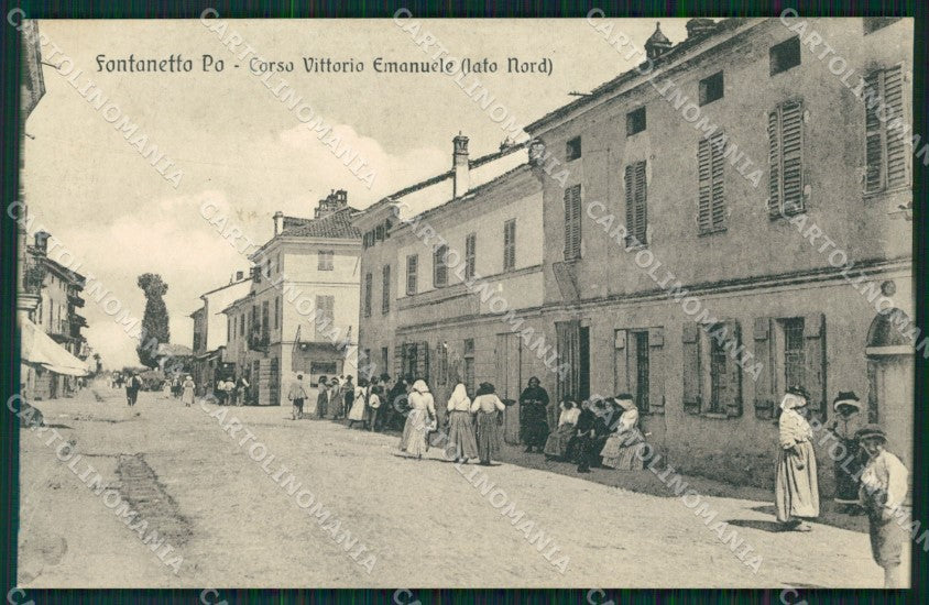 Vercelli Fontanetto Po Corso Vittorio Emanuele cartolina MT0999 – fronte