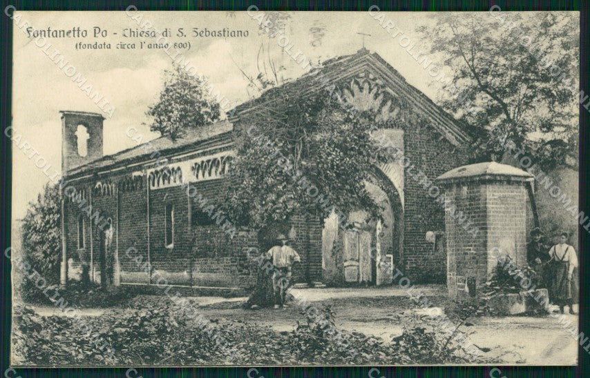Vercelli Fontanetto Po Chiesa San Sebastiano cartolina MT1000 – fronte