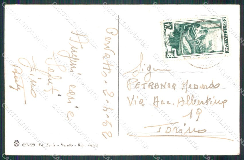 Vercelli Cervatto cartolina MT1020 – retro