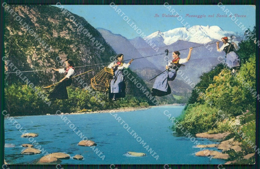 Vercelli Vocca Passaggio sul Sesia Costumi cartolina MT1021 – fronte