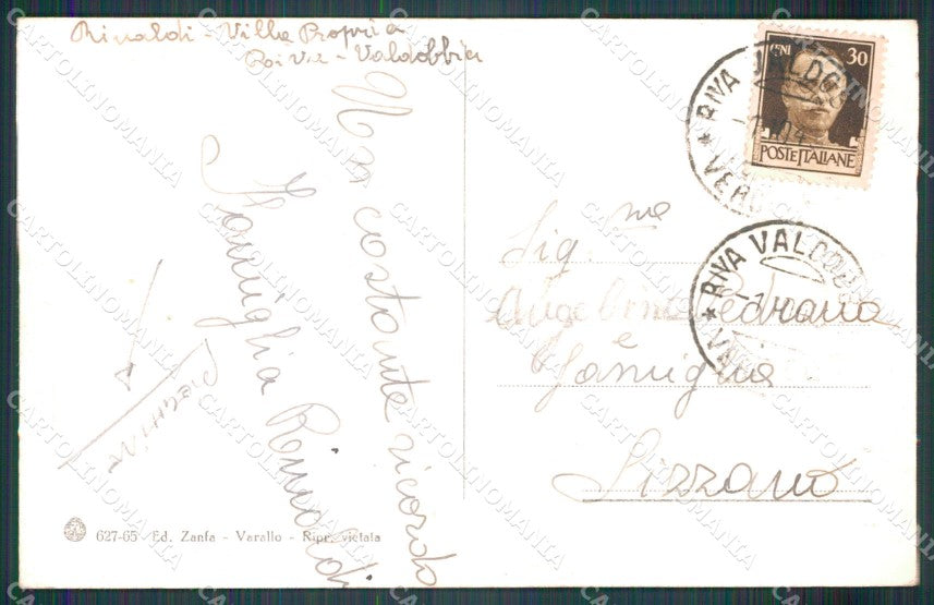 Vercelli Riva Valdobbia Monte Rosa PIEGHINE cartolina MT1024 – retro