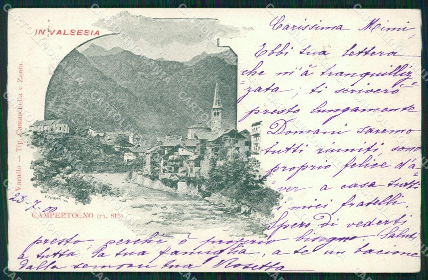 Vercelli Campertogno Valsesia cartolina MT1029 – fronte