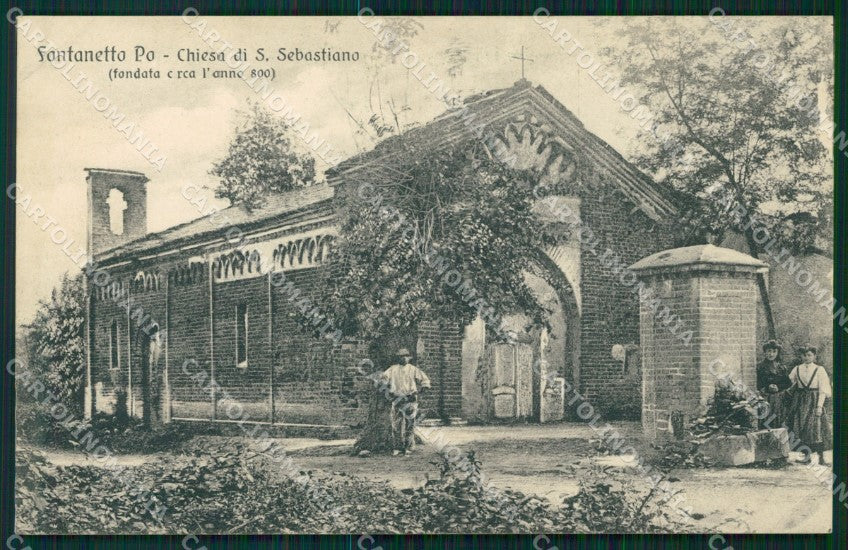 Vercelli Fontanetto Po Chiesa San Sebastiano SCOLLATA cartolina MT1031 – fronte