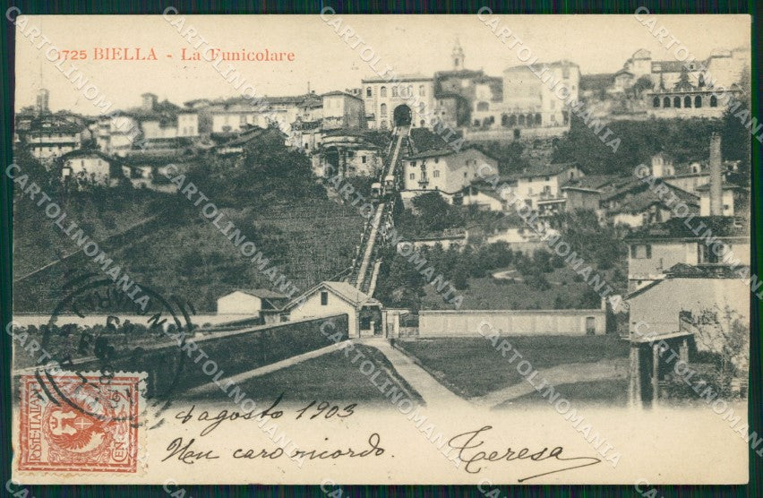 Biella città Funicolare cartolina MT1040 – fronte