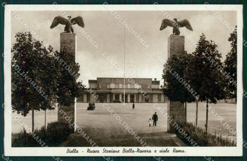 Biella città Stazione Biella Novara Foto cartolina MT1042 – fronte
