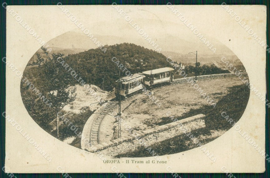 Biella Oropa Tram PIEGHE cartolina MT1070 – fronte