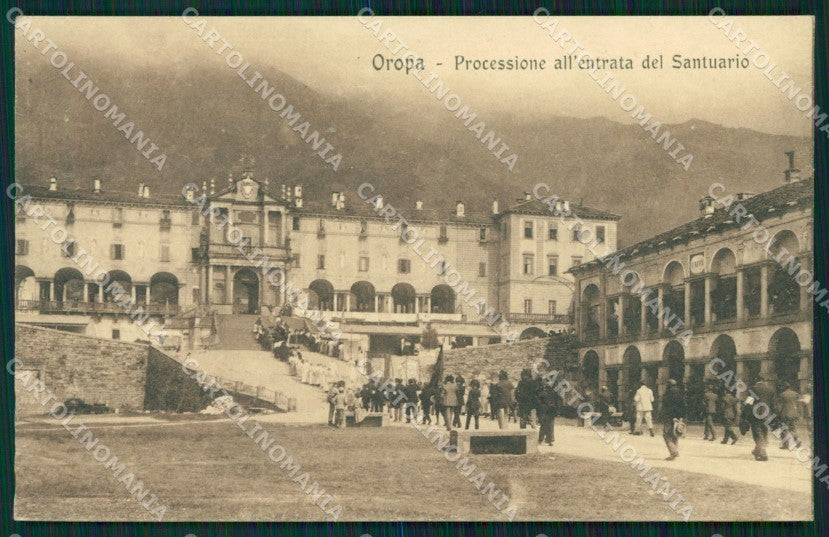 Biella Oropa Processione Entrata del Santuario cartolina MT1079 – fronte