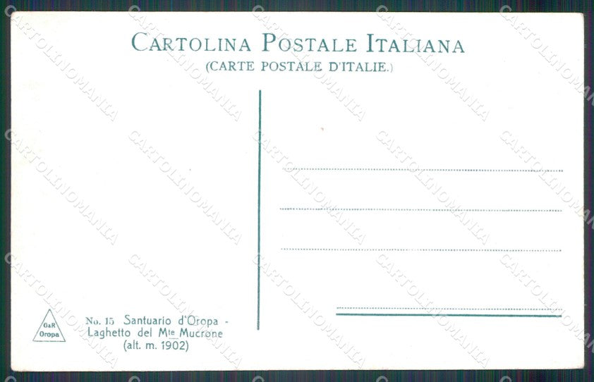 Biella Oropa Lago del Mucrone cartolina MT1105 – retro