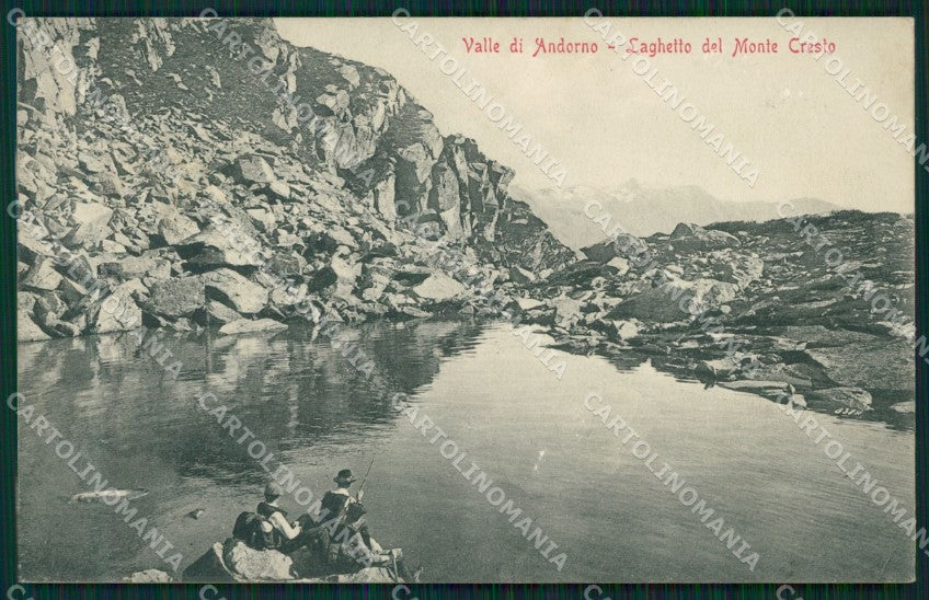 Biella Andorno Micca Laghetto Monte Cresto Pescatori SCOLLATA cartolina MT1110 – fronte