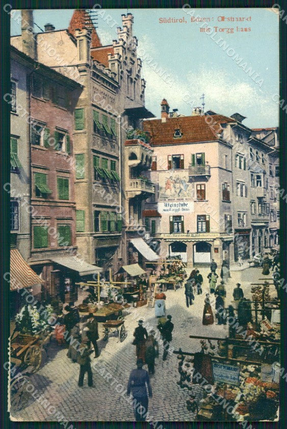 Bolzano città Mercato cartolina MT1118 – fronte