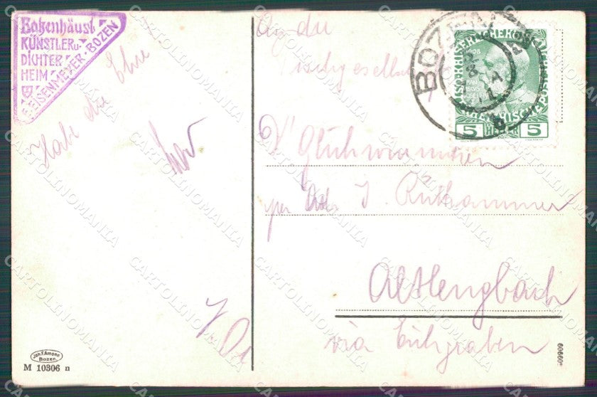 Bolzano città Pittori cartolina MT1124 – retro