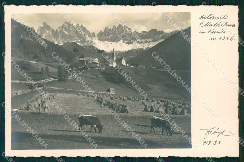 Bolzano Funes Santa Maddalena di Mucche Foto cartolina MT1149 – fronte