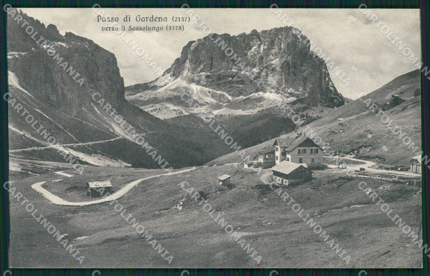 Bolzano Passo di Gardena Sassolungo cartolina MT1176 – fronte