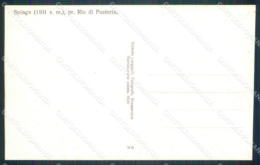 Bolzano Rio Pusteria Spinga Foto cartolina MT1212 – retro