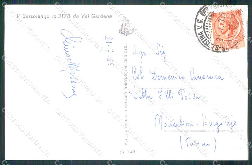 Bolzano Sassolungo Val Gardena Foto cartolina MT1248 – retro