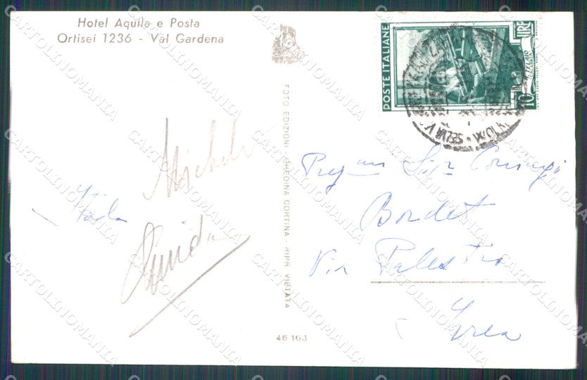 Bolzano Ortisei Auto Foto cartolina MT1255 – retro